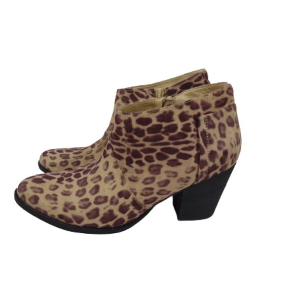 Coconuts by Matisse Moonlight Leopard Print Booties Women's Size 9.5 Tan Brown - Picture 1 of 11
